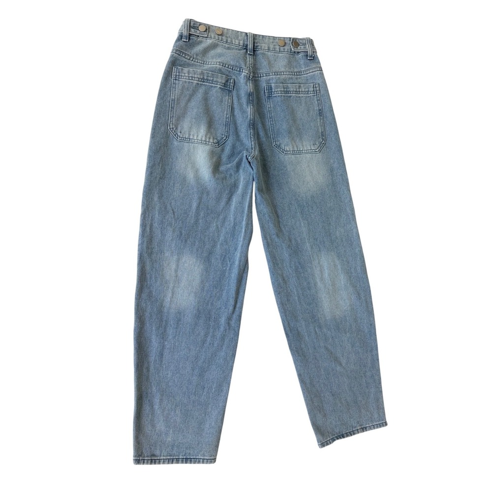 Charlotte Russe Light Wash Seamed Baggy Jeans High Rise Wide Leg Small - Picture 11 of 12